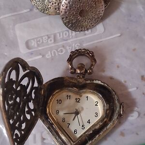 Vintage Heart-Shaped Gold Locket Watch